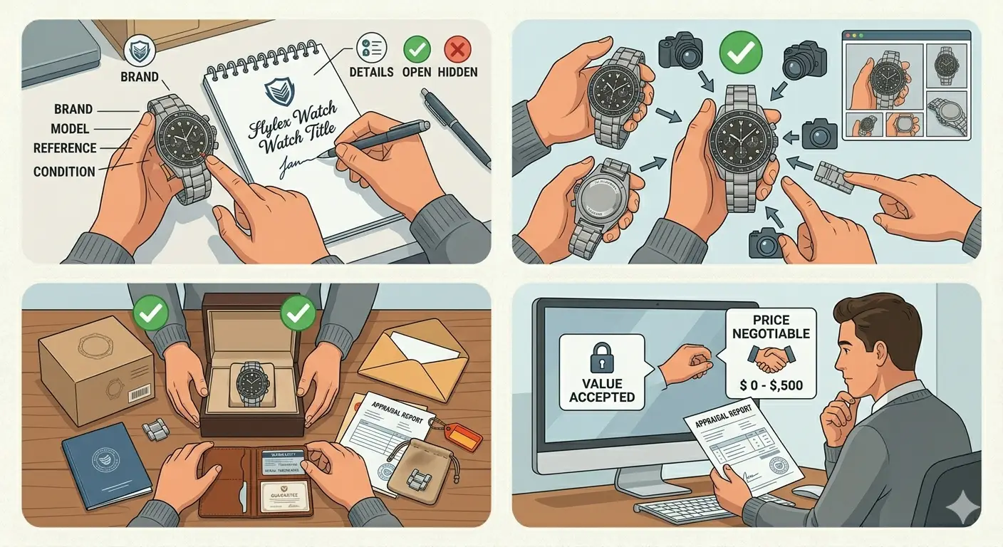How to Sell Your Luxury Watch for the Best Price-Step 6_ Create a Strong, Transparent Listing