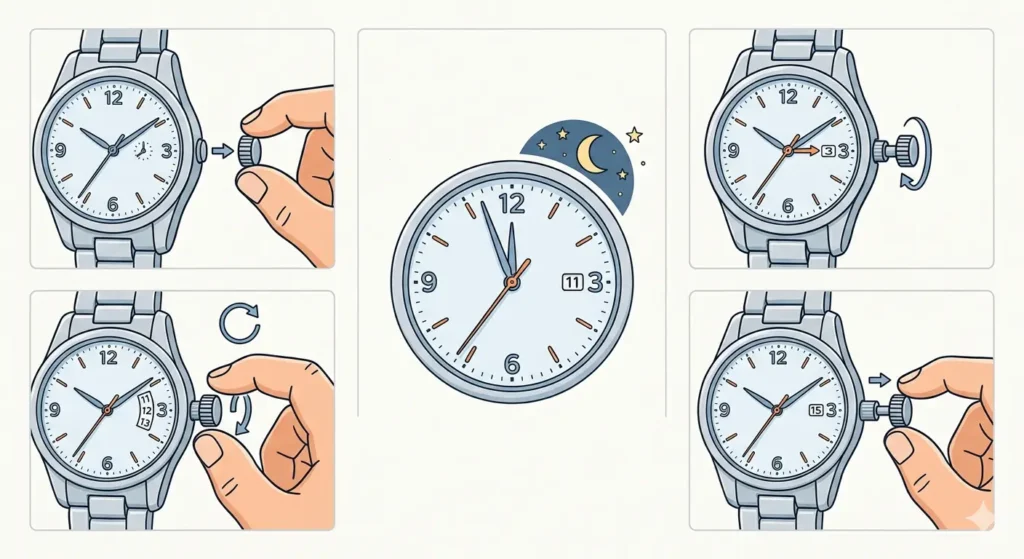 How to Set the Time and Date on a Seiko 5 (7S26 Movement)-How to Set the Date on Your Seiko 5
