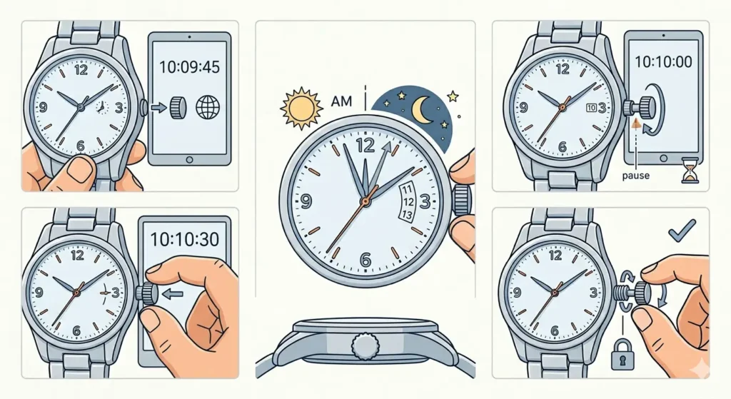 How to Set the Time and Date on a Seiko 5 (7S26 Movement)-How to Set the Time on Your Seiko 5