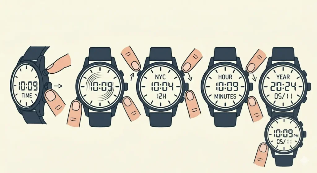 How to Set the Time on a G-Shock GA-2100 ‘CasiOak’-Method 1_ Basic Time and Date Adjustment