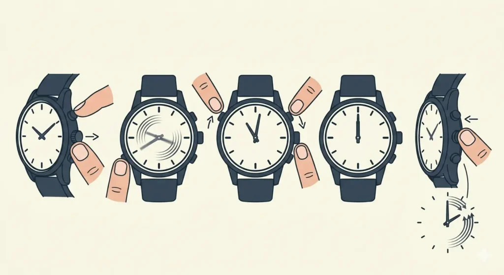 How to Set the Time on a G-Shock GA-2100 ‘CasiOak’-Method 2_ Adjusting Analog Hand Position