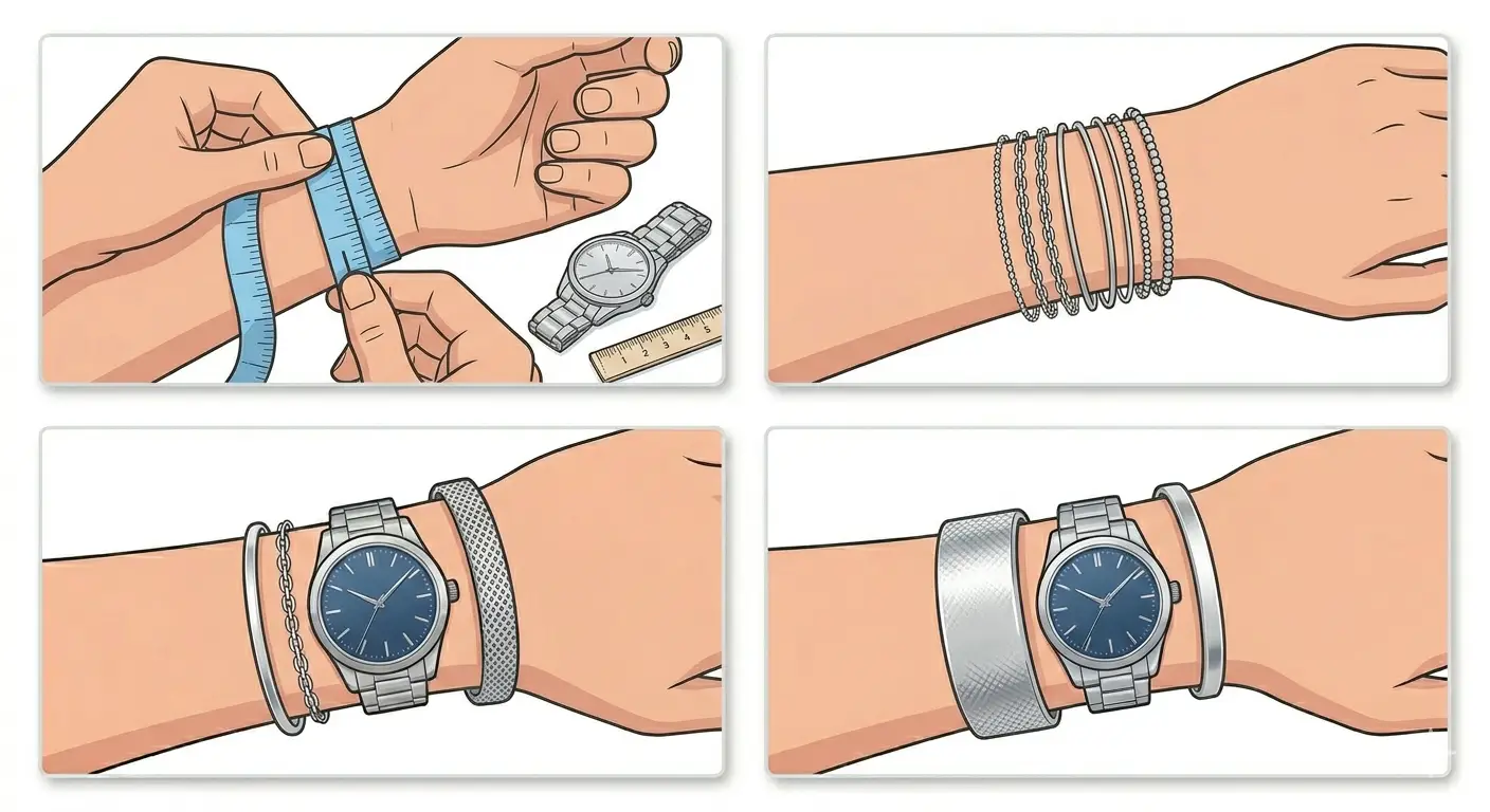 How to Stack Bracelets with Your Watch-Method 4_ Balancing Proportions for Different Wrist Sizes