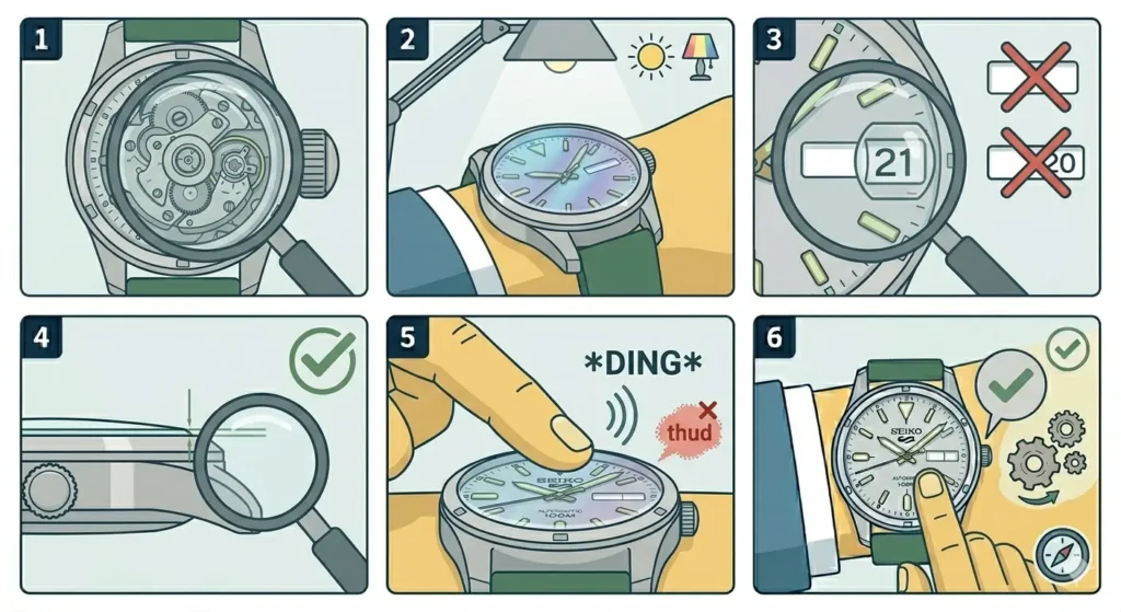 How to Tell if a Seiko 5 is Authentic-Method 6_ Assess the Crystal Quality