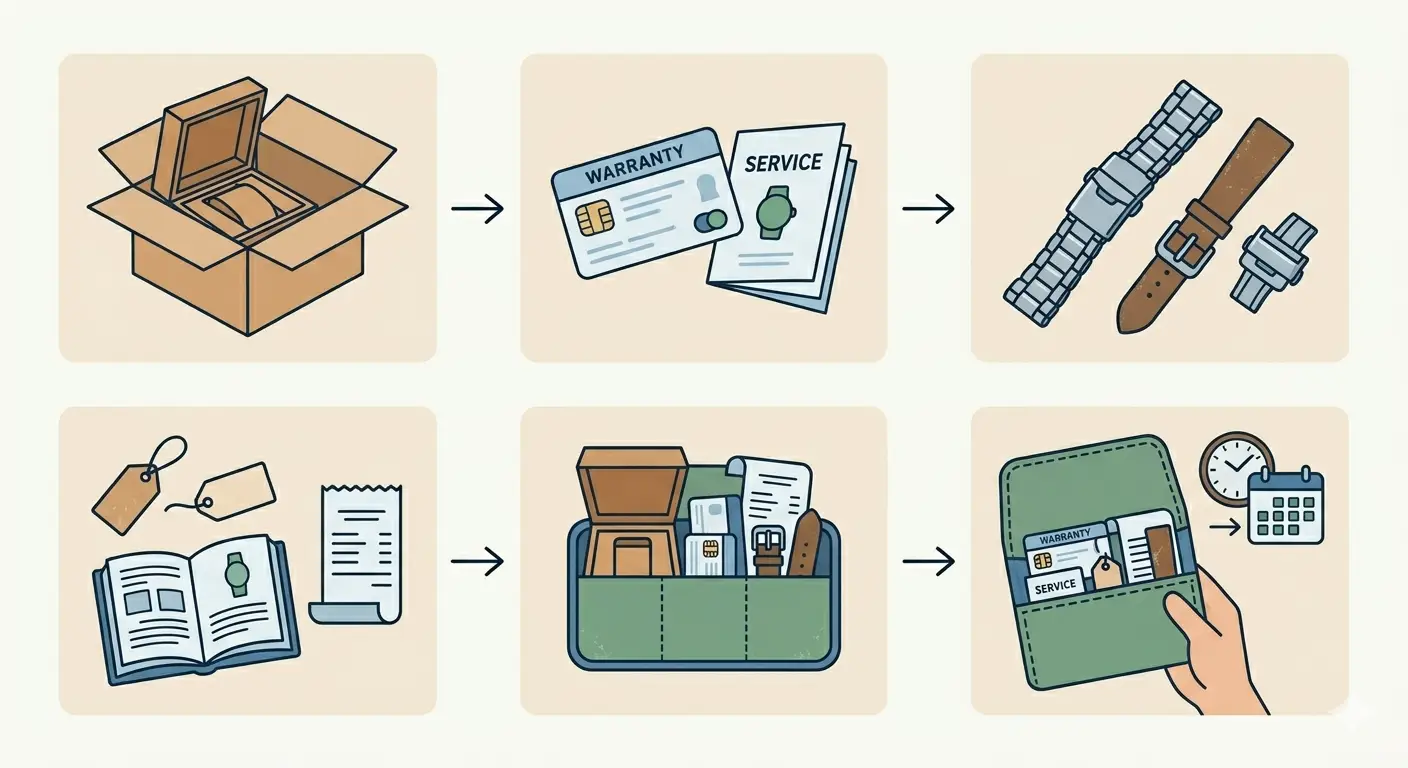 How to Trade a Watch with a Dealer-Step 2_ Gather the Watch’s Documentation and Accessories