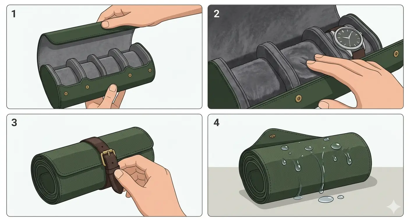 How to Travel with Your Watches Safely-Watch Rolls for Compact Protection