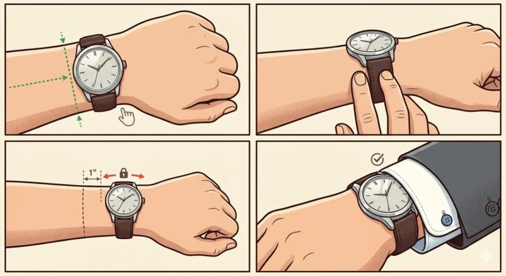 How to Wear a Dive Watch with Formal-Watch Placement on the Wrist.