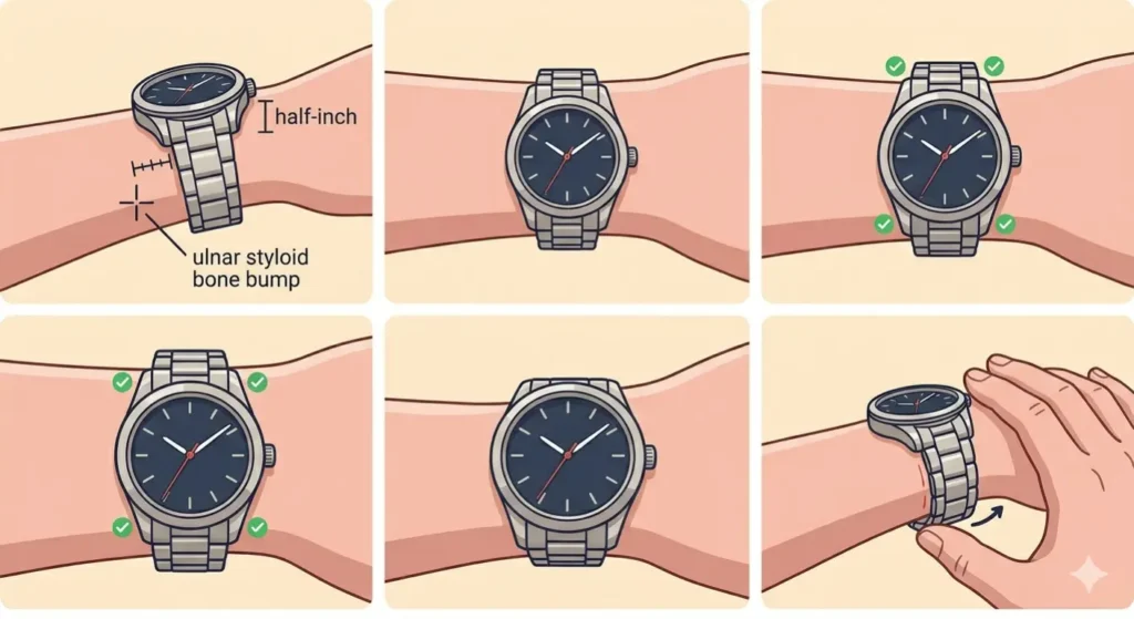 How to Wear a Large Watch on a Small Wrist-Choose the Right Watch Position