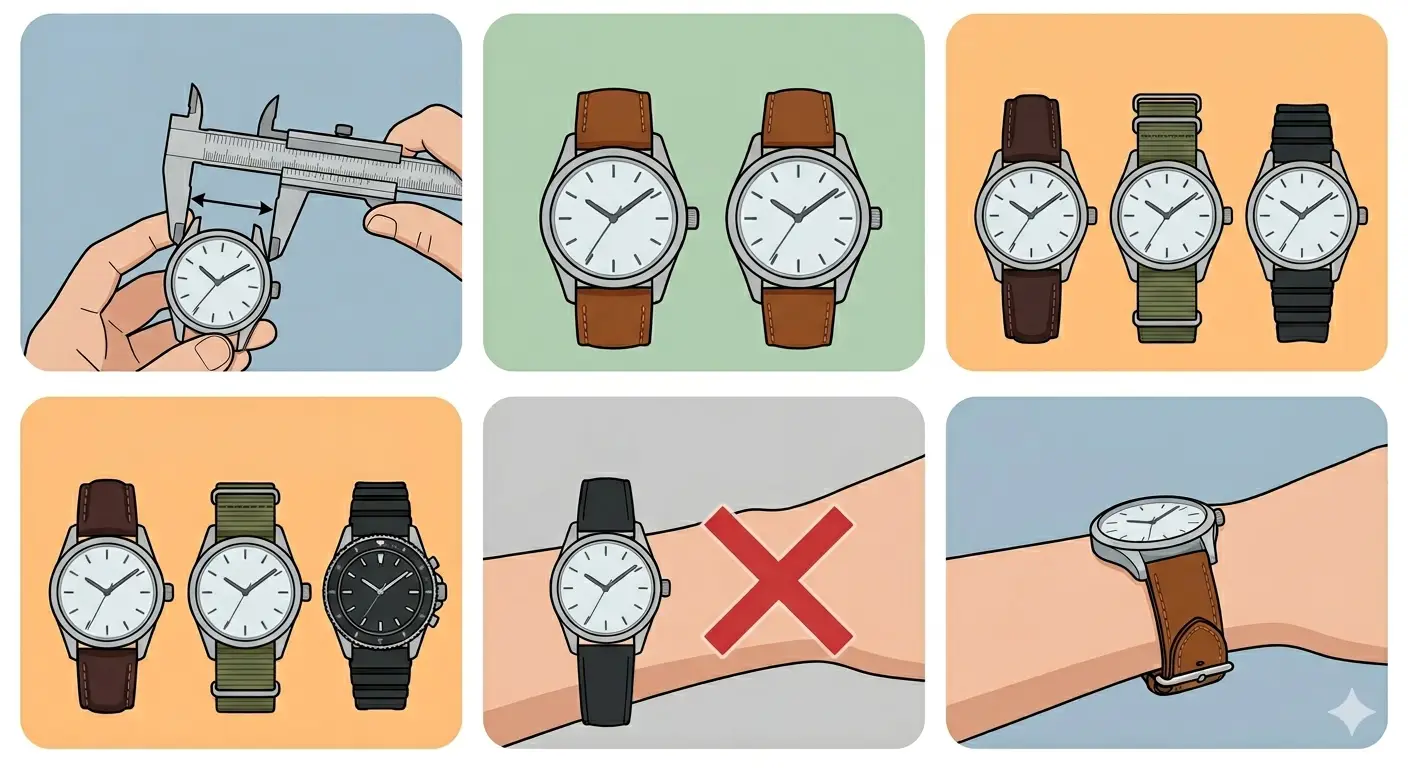 How to Wear a Small Watch on a Large Wrist-Method 1_ Choose the Right Strap Width and Material