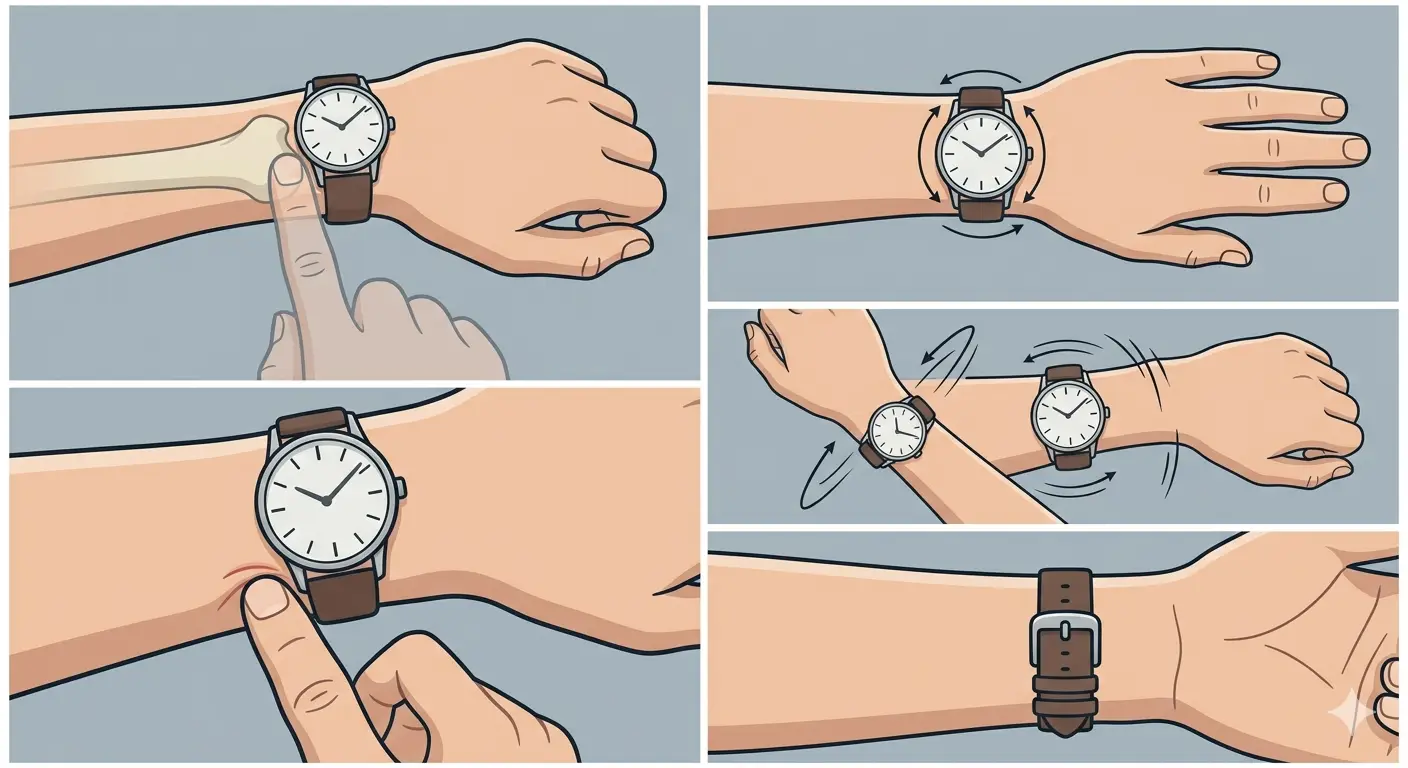 How to Wear a Small Watch on a Large Wrist-Method 2_ Position the Watch Correctly on the Wrist
